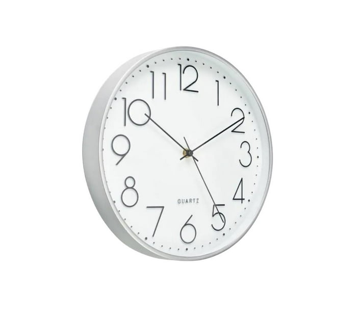 Someone’s in a Makro Wall Clock. White Face/Silver Frame. 300mm Mood
