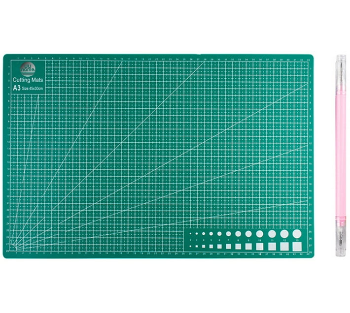 uuname Large A3 Cutting Mat A3 Green Mat Rotary Cutting Mat Plus 1