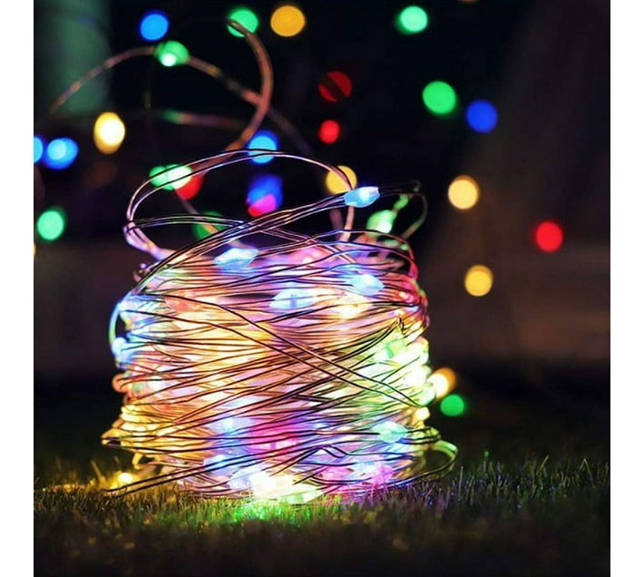 Generic 100 LEDs 8 cm White Steady Bulb Rice Lights (Pack of 1) Makro