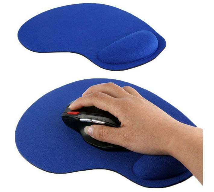 TuffLuv Ultra Slim Cloth Mouse Pad with Wrist Foam Pad Blue A4_69 Makro