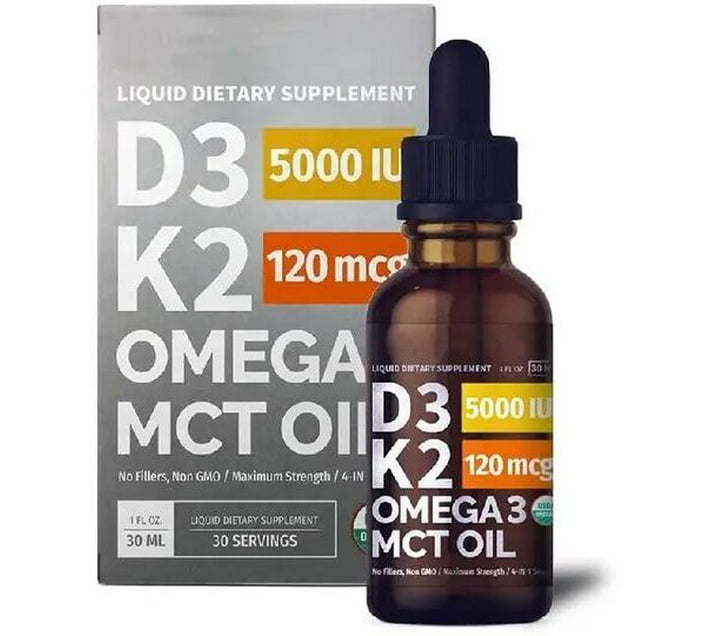 Pink Aura Vitamin D3 + K2 Omega 3 & MCT Oil Drops 60ml (60 ml) Makro
