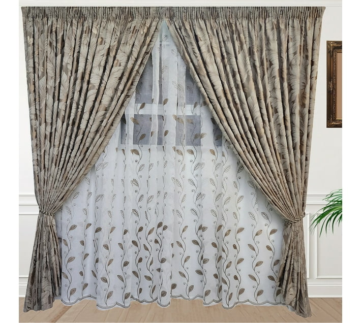 Matoc Designs 240 cm (8 ft) Blends Room Darkening Curtain (Floral