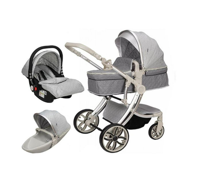 Someone’s in a Makro Luxury Baby Stroller 3-in-1 Eggshell - Grey Mood