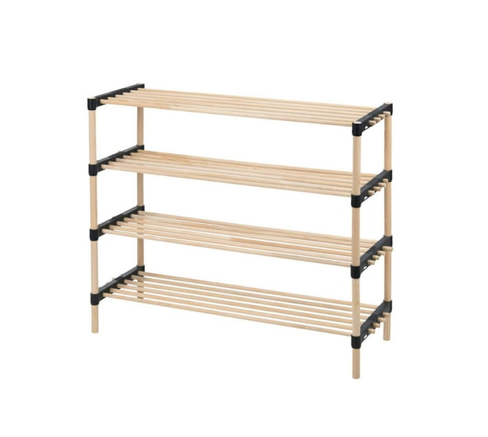 Someone’s in a Makro Natural Pinewood Shoe Rack with 4 Shelves Mood