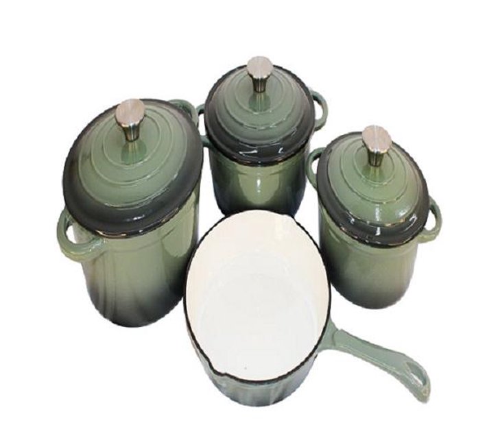 Someone’s in a Makro 7 Piece Cast Iron Pots Forest Green Mood