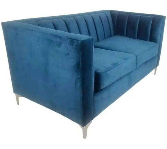 Buy MD Bedding Chanel2SeaterCouchBlue Velvet 2 Seater Sofa (Finish ...