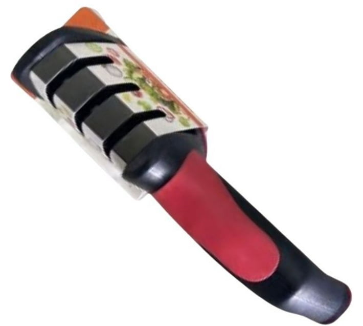 shind Stainless Steel Knife Sharpening Steel (Pack of 1, Red, Silver