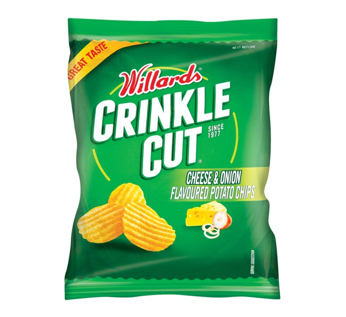 Willards Crinkle Cut Chips Cheese And Onion (48 x 30g) Makro