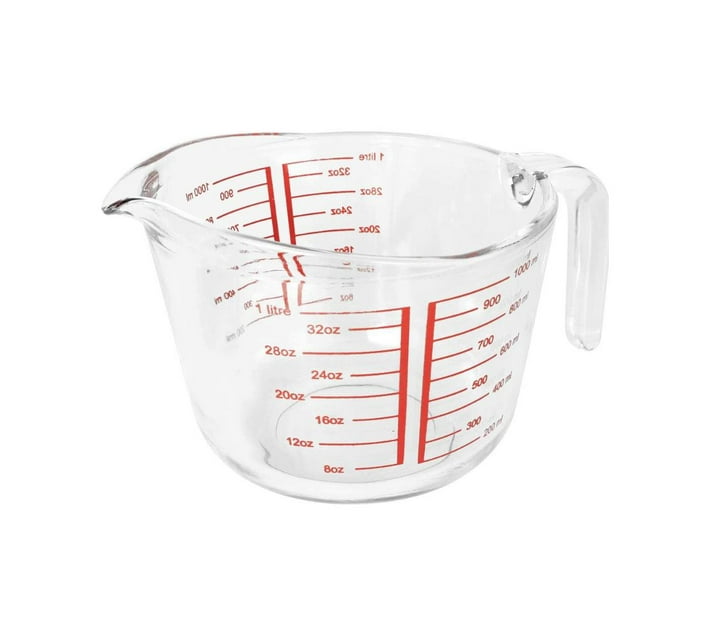 Pruchef - Glass Measuring Jug with Red Measurement Lines - 1000ml | Makro