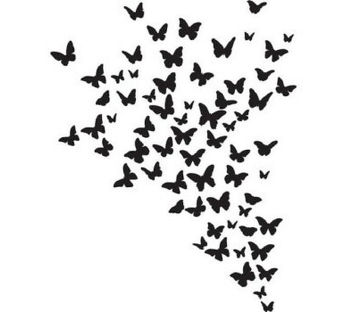 vaap Flying Butterflies Vinyl Wall Decor (Black) Makro