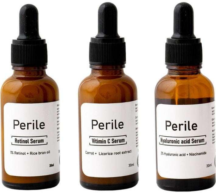 perile Triplepotent serum trio Retinol + Vitamin C + Hyaluronic acid