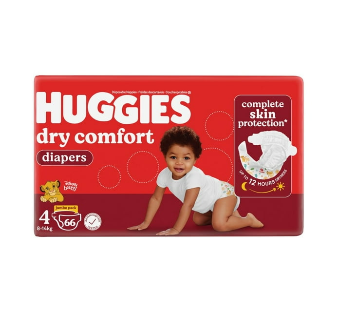 Huggies Dry Comfort Jumbo Disposible Nappies Size 4 (1 x 66's) | Makro