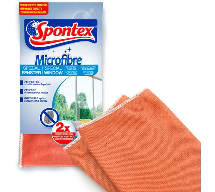 SPONTEX Glass and Window Microfibre Cloth Dry Microfiber Cleaning Cloth