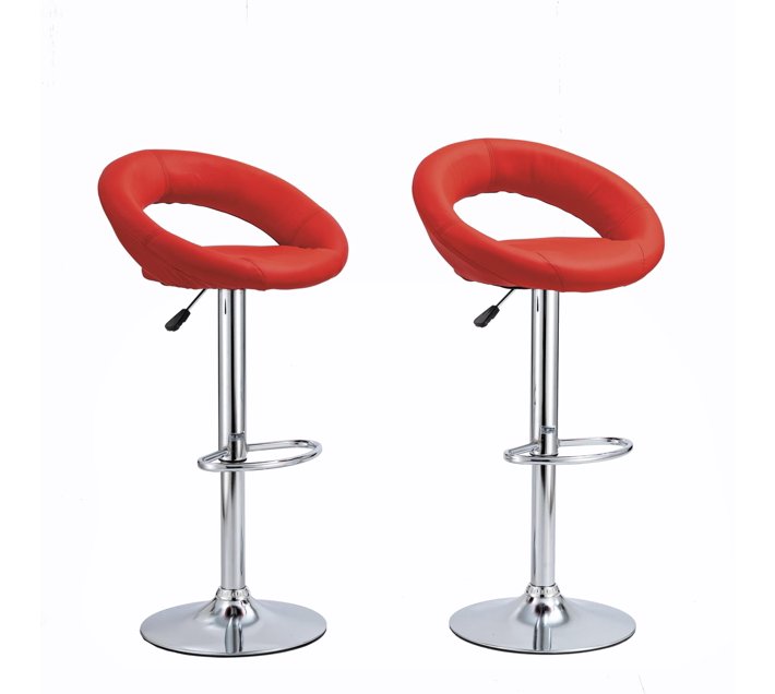 Someone’s in a Makro Bar Stool Kitchen Chair Chrome Base 2 Pack Red