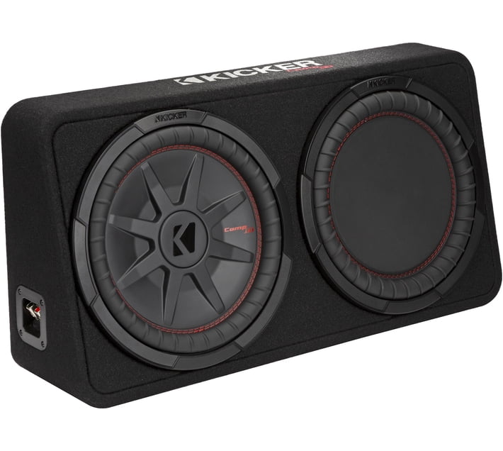 Subwoofer Rectangular Kicker 48TCWRT122 With Enclosure Slim 12 inch Subwoofer Rear Deck ...