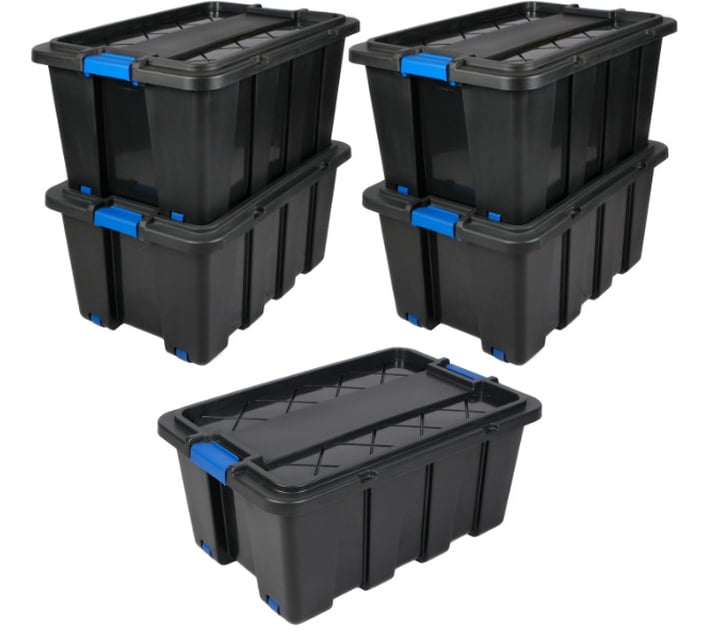 North20 5 Pack Storage Boxes Shelf Organizers (Black, Plastic) | Makro