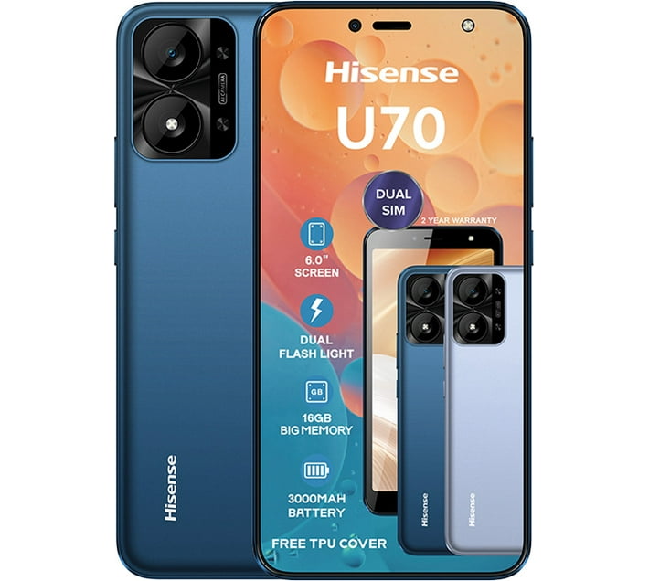 hisense U70 3G Dual Sim 16GB (Blue, 16 GB) (1 GB RAM) | Makro