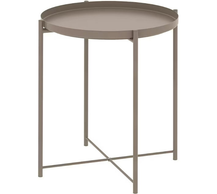 GLADOM T2793 Steel Side Table (Finish Colour Grey, Beige, DIY(DoIt