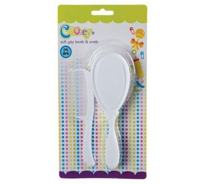 Dothome Baby Hair Brush and Comb Set for Newborns / Toddlers (White