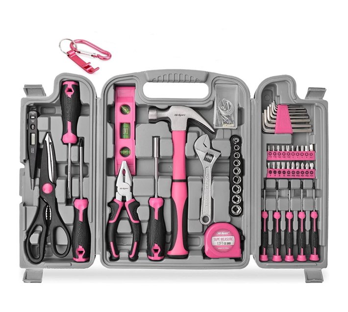 Someone’s in a Makro HiSpec 56 Piece Home & Office Tool Kit Set Pink