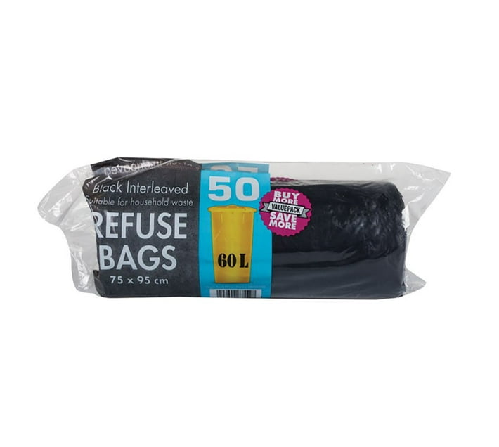 Black Refuse Bag 50 Pieces Per Pack, 750mm x 950mm (Pack of 5) Makro