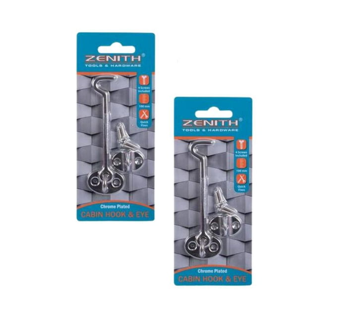 Cabin-hook+eye cp+screws 100mm zenith 2 packs | Makro