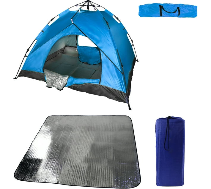 LMA 200x200cm waterproof 3 man instant tent & 190x190cm foil & foam