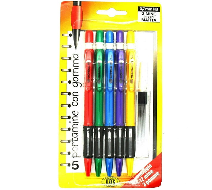 Mondial Round None 5 Pack Mechanical Pencil (Set of 5, Multicolour) Makro