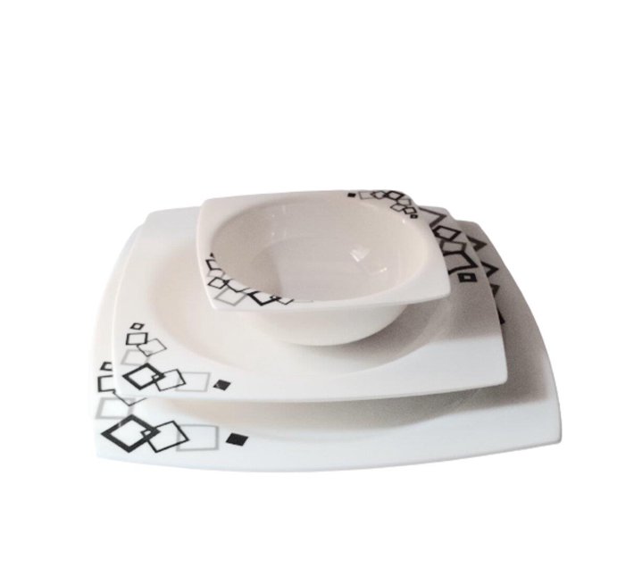 Someone’s in a Makro 12 Pieces White Ceramic Dinnerware Set with shallow depth Mood