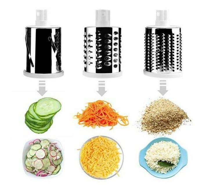 Multifunctional Shredder Tabletop Drum Grater with 3