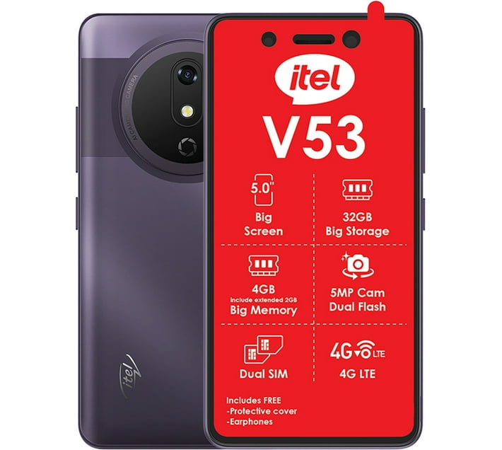 Itel V53 4G Dual Sim 32GB Vodacom Network Locked (Purple, 32 GB) (4 GB ...