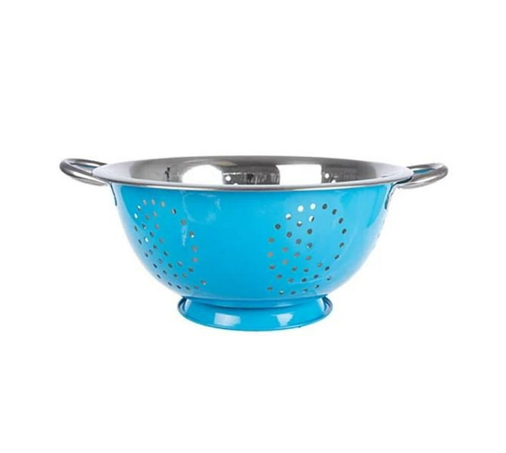 Colander Stainless Steel 28cm x 11cm With Blue Base Makro