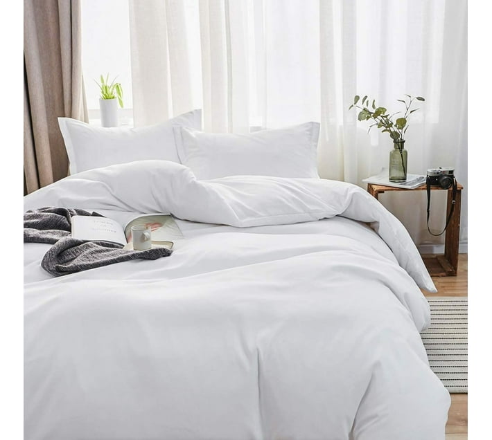 FH Queen Polycotton Duvet Cover (White) Makro