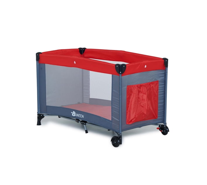 Someone’s in a Makro Baneen Folding Baby Toddler Crib Cot with Wheels (Playpen) Red Mood