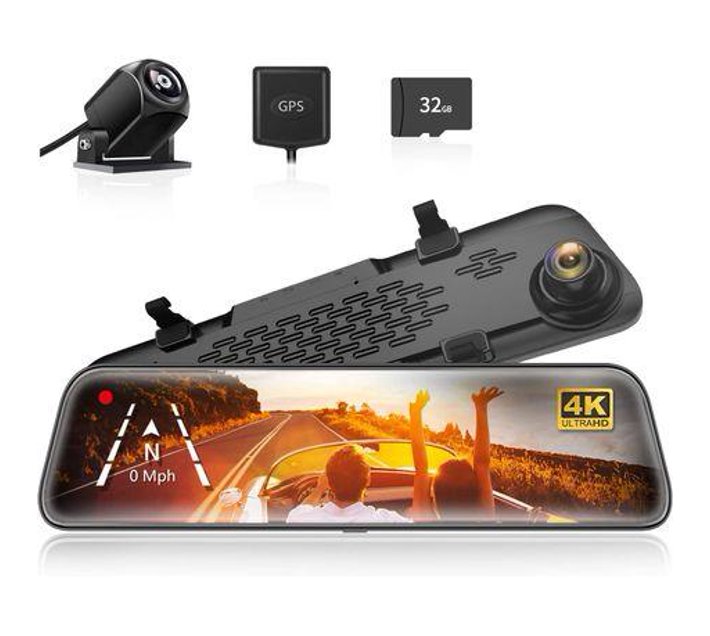 Someone’s in a Makro Wolfbox G840S 12" 4K Mirror Dash Cam Backup Camera