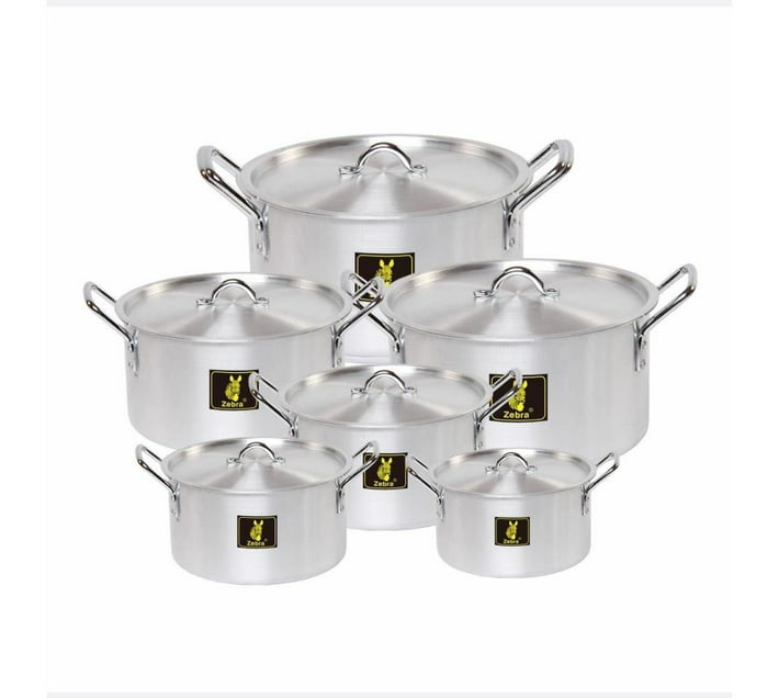 Someone’s in a Makro Zebra - 12 Piece Aluminum Cookware pots Set stew ...