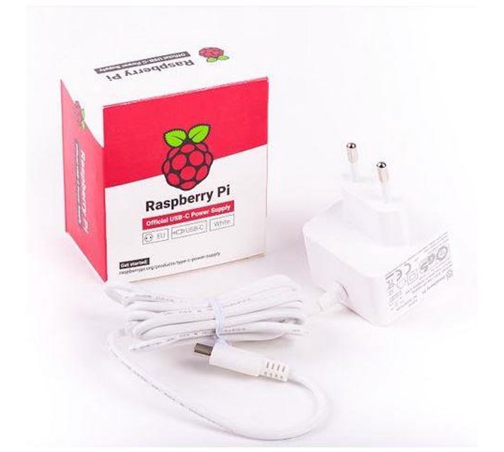 Official Raspberry USBC Power Supply White 15.3W for RPi4 and RPi400 Makro