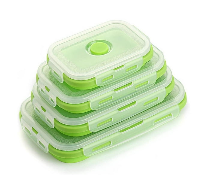 Tamias Stackable Silicon Food Storage Lunchbox Containers with Lids Set
