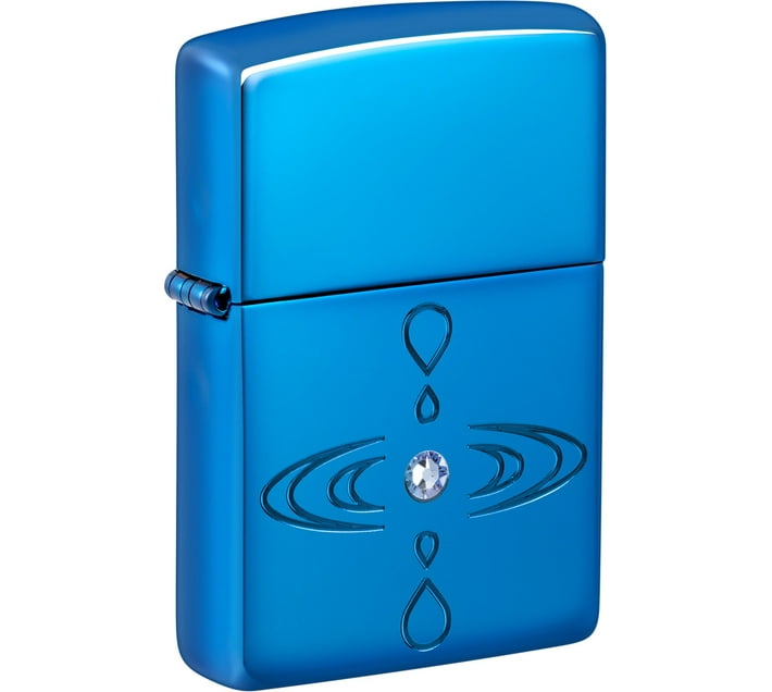 Zippo Simple Drop Design Pocket Lighter (Armor High Polish Blue) | Makro