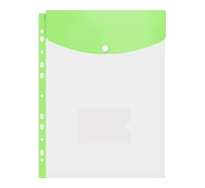 Kenzel A4 Top Load Punched Carry Folder Green Each Makro