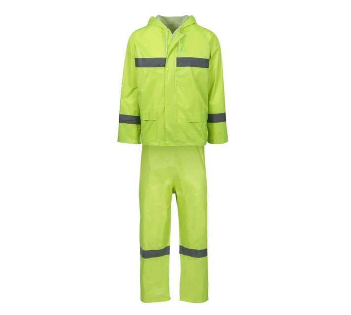 Dromex Rubberised Lime Reflective Rain Suit (L) Makro