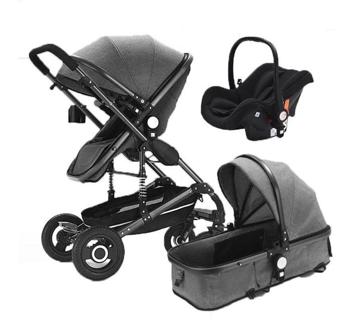 Someone’s in a Makro Baby Pushchair Stroller 3 in 1 Adjustable High View Baby Strollers Grey Mood