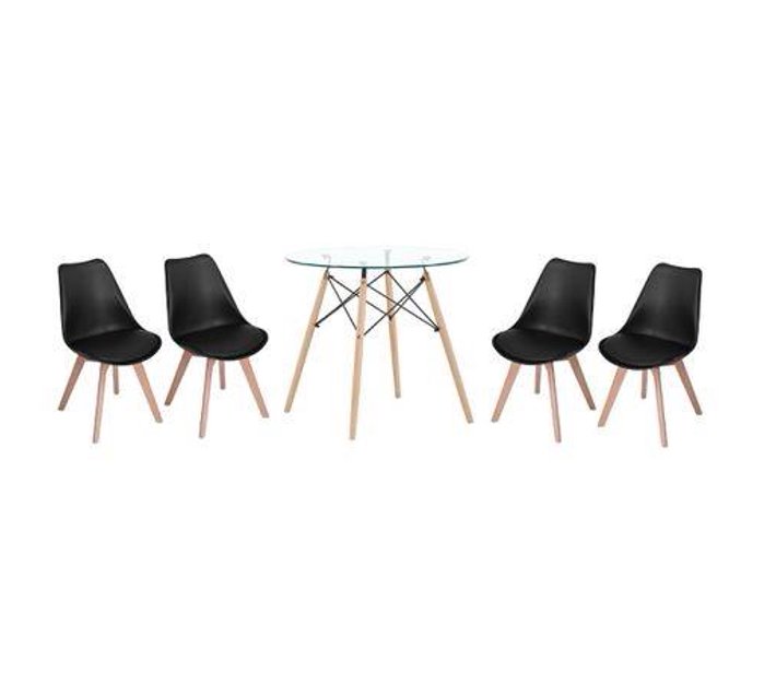 Someone’s in a Makro SmteModern Wooden Round Dining Table with 4 Set