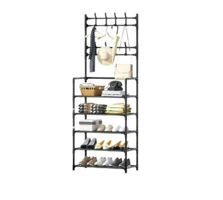 Someone’s in a Makro 5 Tier Shoe Rack Standing Entryway Coat Hat Rack