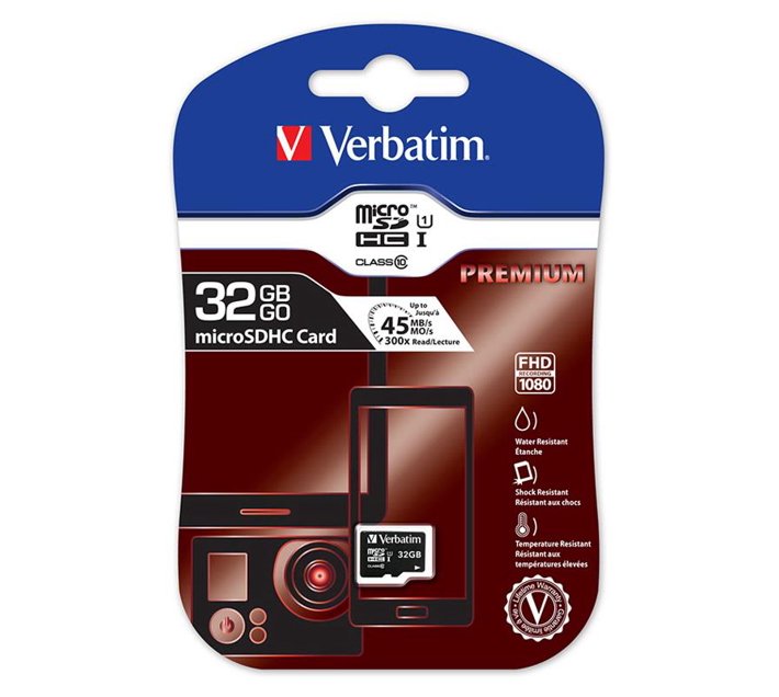 Verbatim Premium Memory Card 32GB MicroSDHC Class 10 Makro