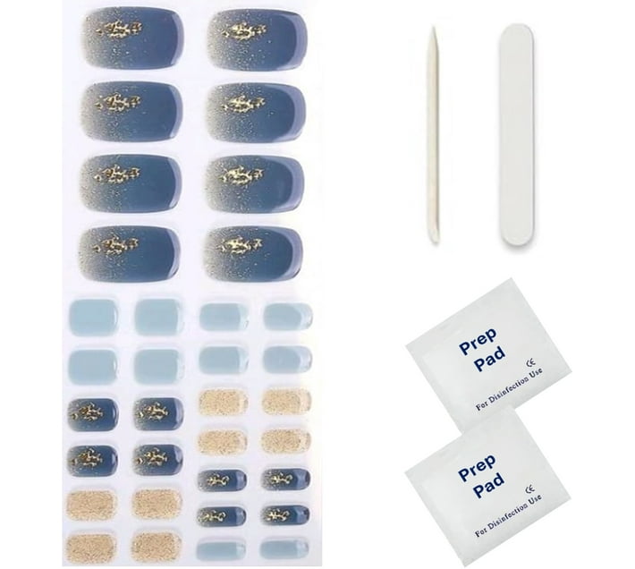 Uptown Glam 34pc Salon Quality Fully Cured Gel Nail Wrap / Gel Nail