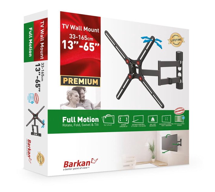 Someone’s in a Makro Barkan 13" 65" Full Motion Patented TV Wall