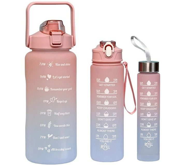 HappyDeals 3 Piece Set of Gradient Color Water Cups 2000 ml Bottle