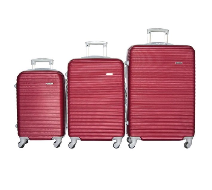 SastroQuality 3 Piece Hard Outer Shell Travel Luggage Suitcase Set Makro