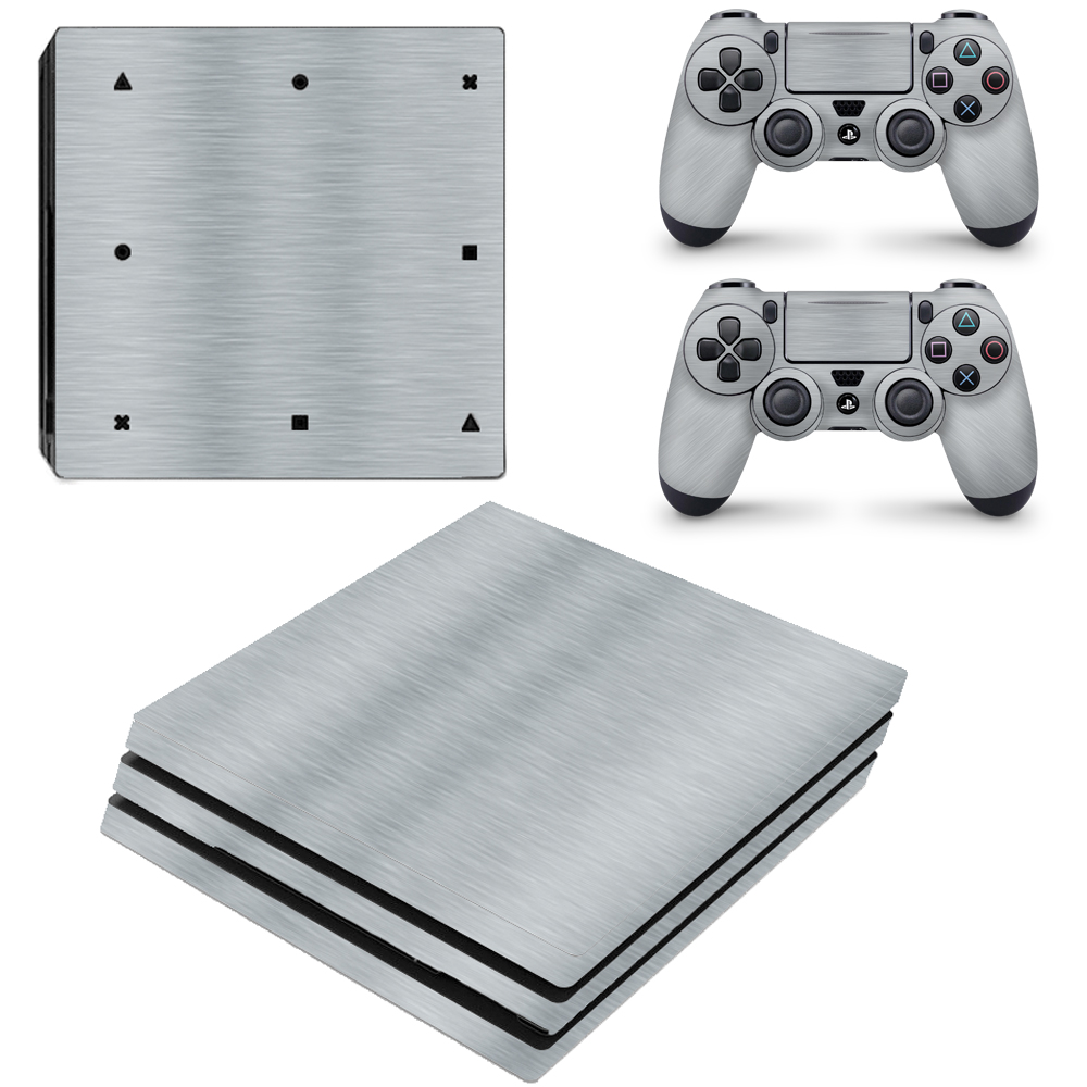 Someone’s In A Makro SKIN-NIT Decal Skin For PS4 Pro: Brushed Aluminum Mood